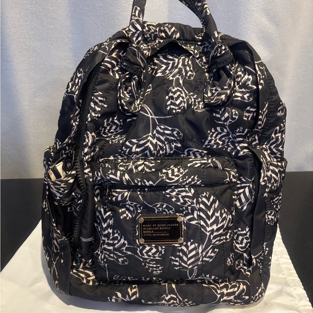 MARC JACOBS Quilted Nylon knot handle Floral Large Backpack Diaper/travel bag